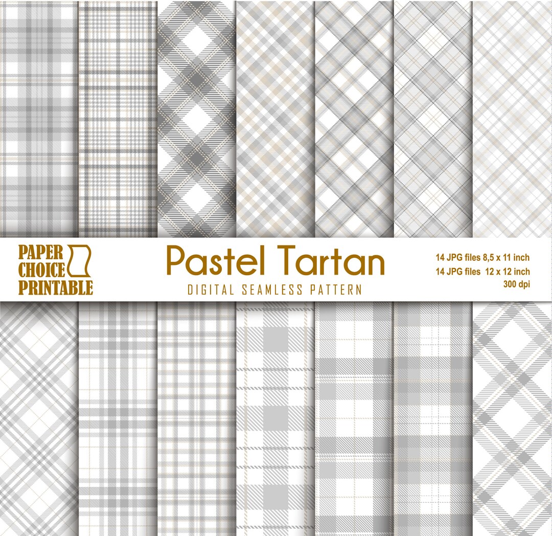 Pastel Tartan Digital Paper Seamless Pattern Background Scrapbook ...