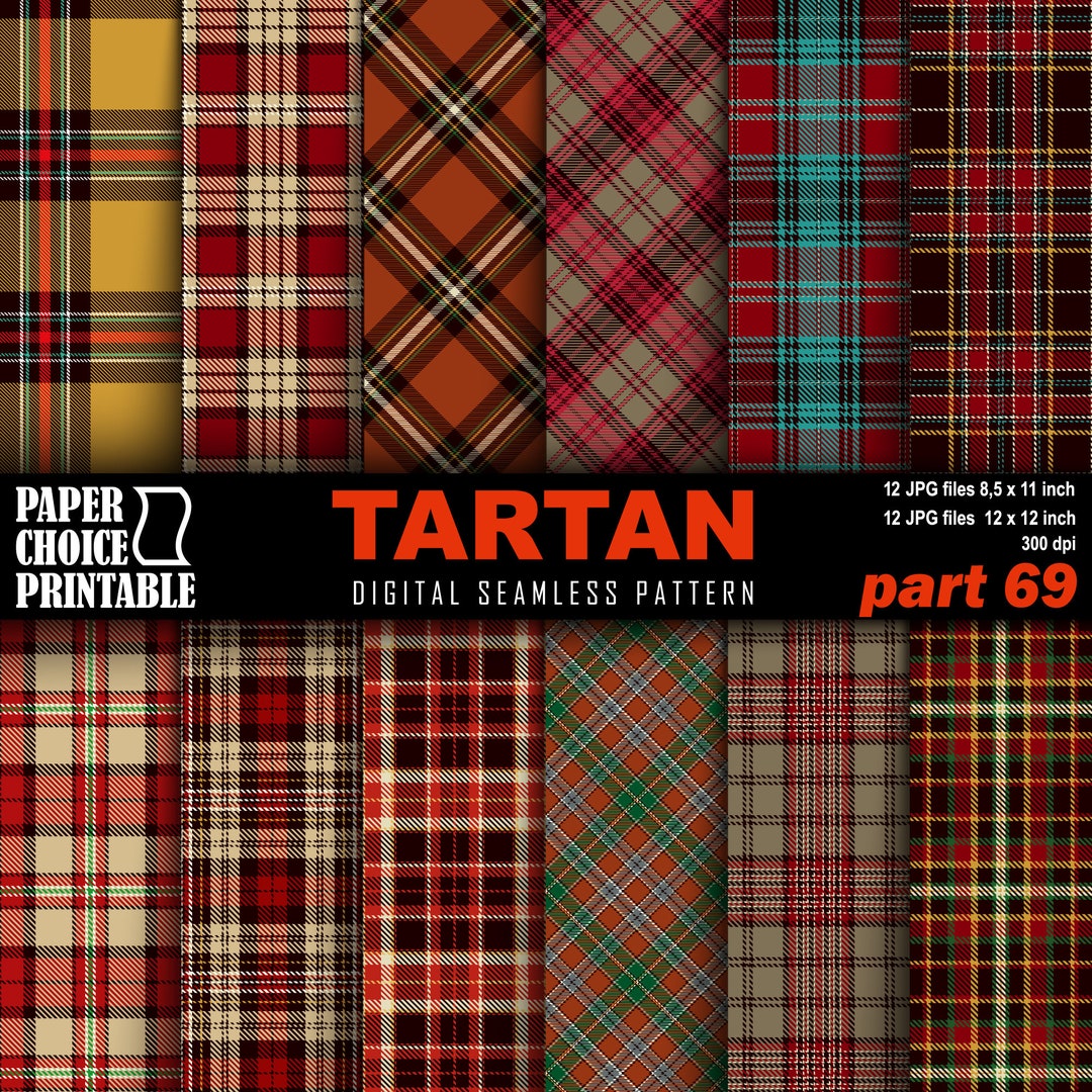 Tartan Digital Paper Clipart. Scottish Plaid Tartan Clipart. - Etsy
