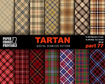 Tartan Digital Paper Clipart. Scottish Plaid, Tartan Clipart. Seamless ...