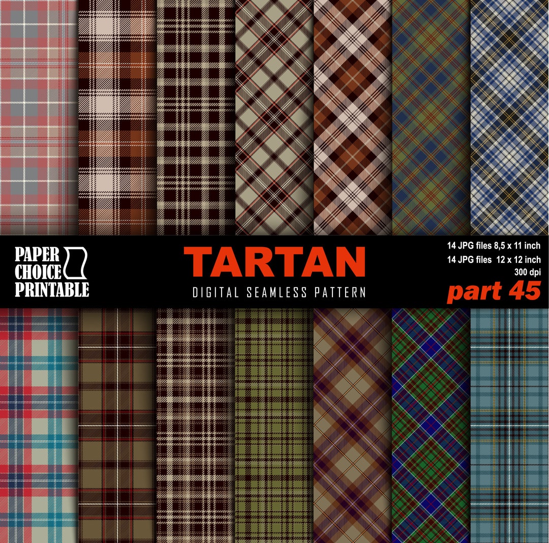 Tartan Digital Paper Clipart. Scottish Plaid Tartan Clipart. - Etsy