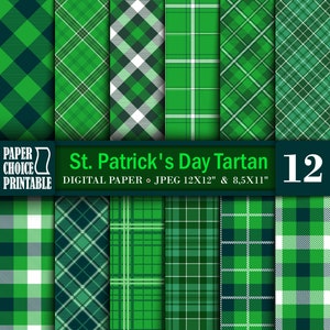SAINT PATRICKS DAY  Digital  Paper: 12&quot; x 12&quot; Seamless Pattern Prints, Scrapbook backgrounds , Scrapbook digital papers, Instant Download