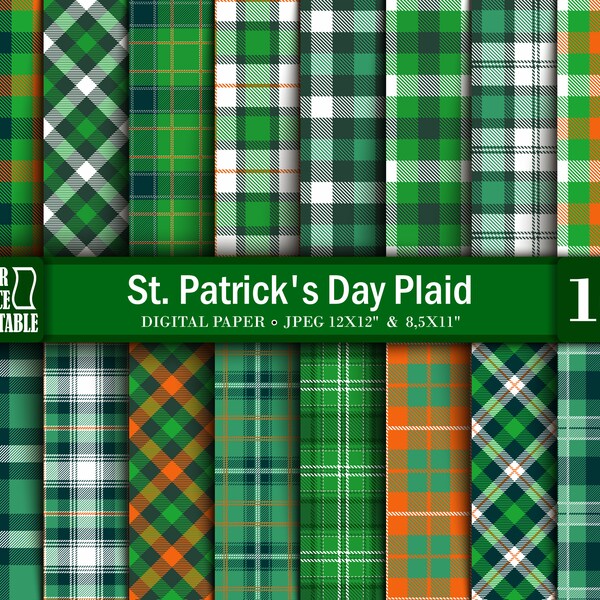 SAINT PATRICKS DAY  Digital  Paper: 12" x 12" Seamless Pattern Prints, Scrapbook backgrounds, Scrapbook digital papers, Instant Download