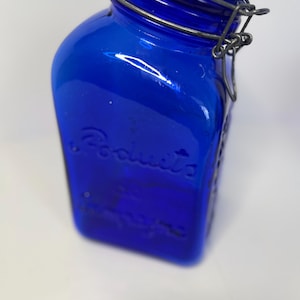 Vintage Kobalt Blau Glas: Casadis Milano Geprägter Pop-Top Kanister, Glasbehälter
