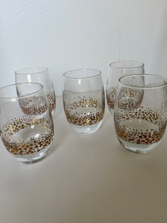 Bailey's Lowball Glasses: Gold Confetti Dot Bar Set (set of 6) - Etsy
