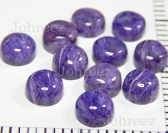 Natural Charoite Cabochon: Round Loose Gemstone (3x3mm To 20x20mm)