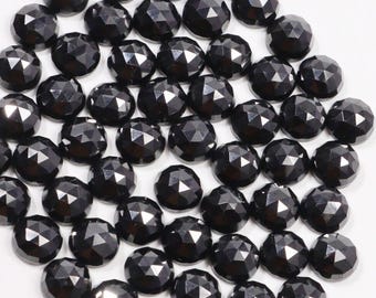 Natural Black Spinel Gemstone: Round Rose Cut, Loose Stone (3x3mm To 20x20mm)