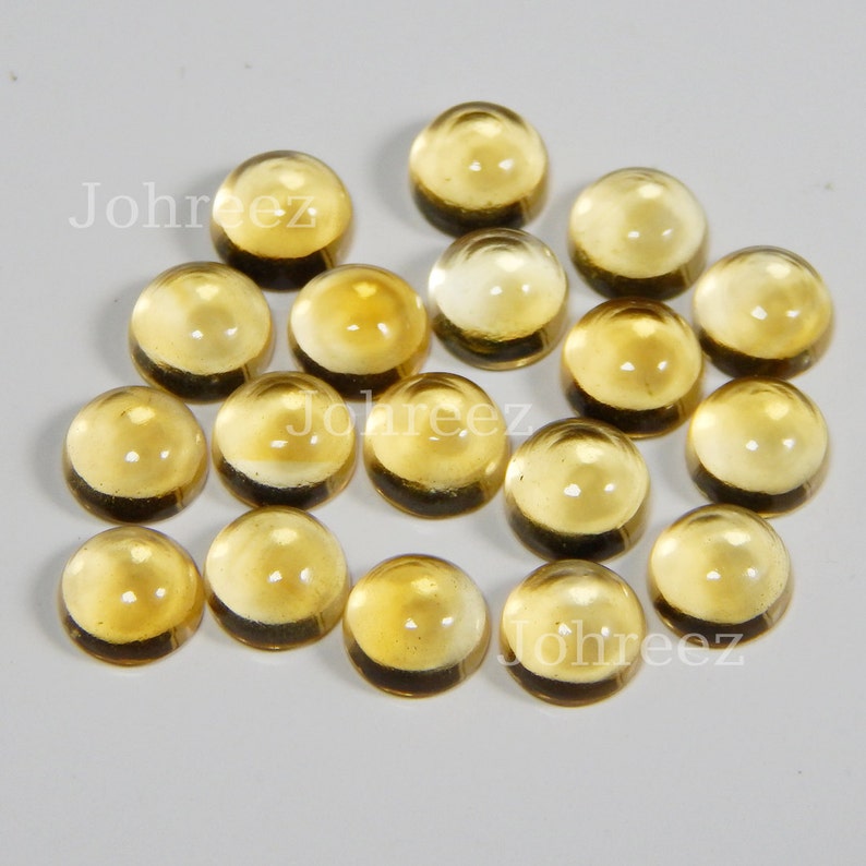 10 Pieces Natural yellow Citrine Round Cabochon Loose Gemstone