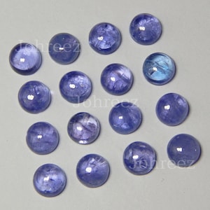 10 piece Natural Tanzanite Cabochon Round Shape Gemstone Smooth Polished