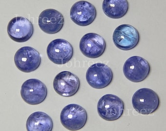 10 piece Natural Tanzanite Cabochon Round Shape Gemstone Smooth Polished