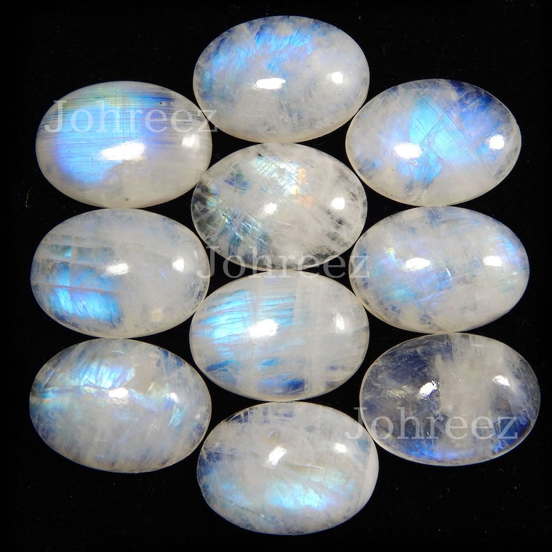 5 Pieces Lot Rainbow Moonstone Cabochon Oval Shape Gemstone Cabochon Smooth Polished