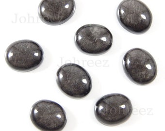 Natural Silver Sheen Obsidian Oval Cabochon Gemstone 4x6mm TO 13x18mm Loose Gemstone For Jewelry Making