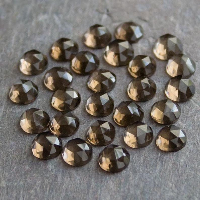 Smoky Quartz Round Rose Cut Calibrated Loose Gemstones Smoky Quartz Round Rose Cut Calibrated Loose Gemstones