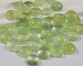 Prehnite Round Cabochon Pietra preziosa sciolta lucidata liscia 3x3mm a 20X20mm Gemma a fondo piatto