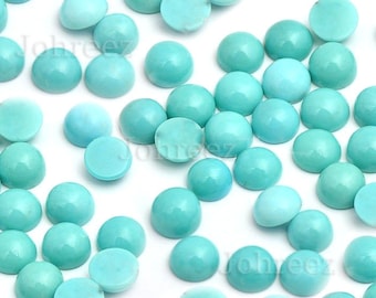 10 Pieces Lot Arizona Turquoise Round Shape Gemstone Cabochon Flat Back Blue Turquoise Gemstone Cabochon