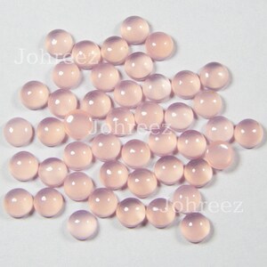 Pink Chalcedony Round Shape cabochon Loose Gemstone 3x3mm To 20x20mm Flat Back Smooth Polished Stones