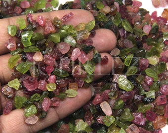 Natural Multi Tourmaline Rough: Untreated Raw Crystal (4-8mm)