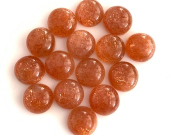 Natural Sunstone Round Cabochon: Loose Gemstone (3x3mm To 20x20 mm)