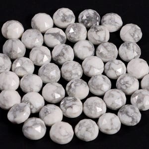 Natural Howlite Round Rose Cut Gemstone 3x3mm To 20X20mm Smooth Polished Loose Gemstones