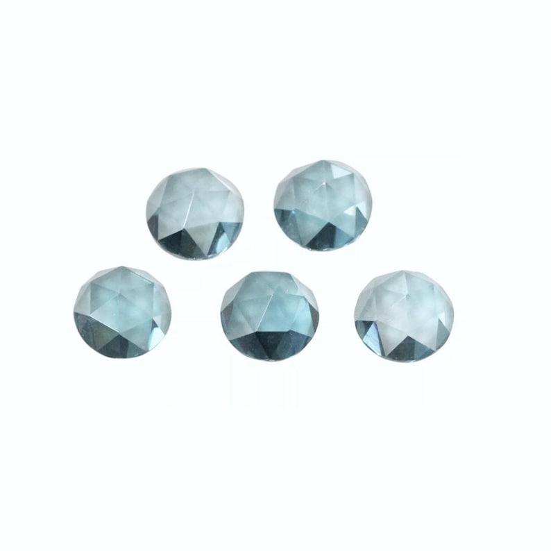 Blue Topaz Round Rose Cut Gemstone