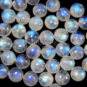 Natural Rainbow Moonstone Round Cabochon Gemstone 3x3mm To 20X20mm Flat Back Loose Gemstone image 2