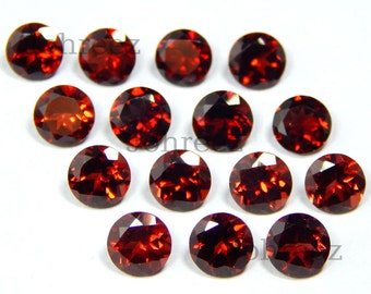 25 piedras preciosas de granate redondas facetadas: piedras naturales de Mozambique (3-5 mm)
