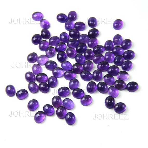 Oval Amethyst Cabochon: Natural Loose Gemstone (3x5mm to 15x20mm)