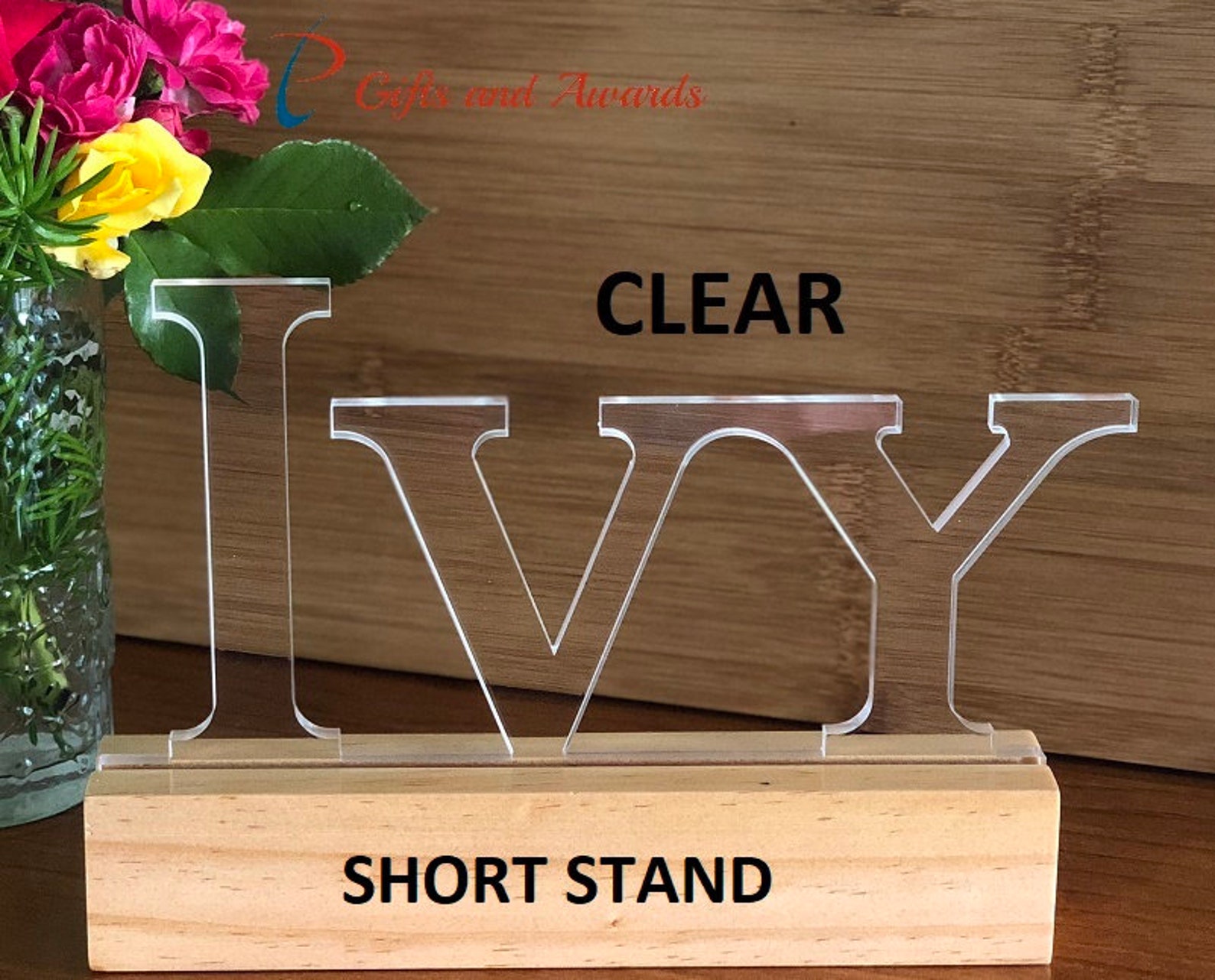 Personalised Name Standlaser Cut Acrylic Name on Wooden Etsy Australia