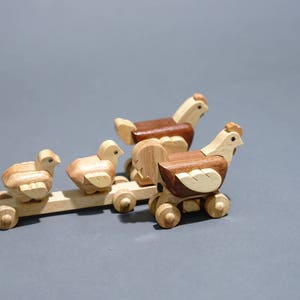 Wooden Chicken Family - Eco Friendly,  Unpainted, Clear Coated Wooden Craft. Free Delivery to Australia
