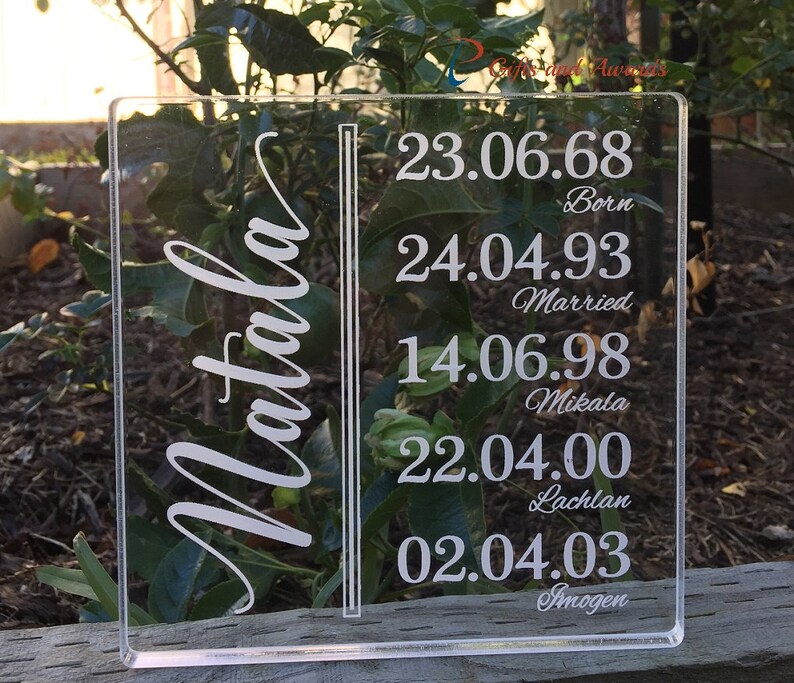 Personalised engraved acrylic plaque acrylic block Gift for Etsy