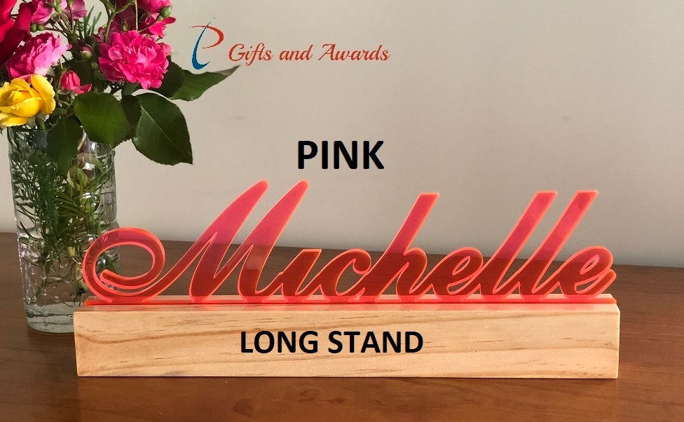 Personalised Name Standlaser Cut Acrylic Name on Wooden Etsy Australia