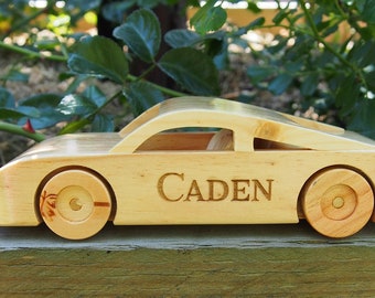 Wooden Luxury Car - Eco Friendly,  Unpainted, Clear Coated- Wooden Craft - Engraving option - Birthday gift - Gift for kids