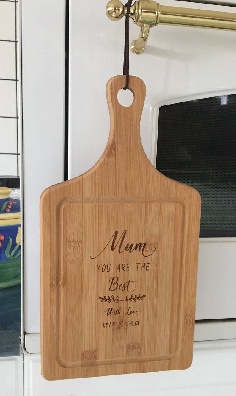 Personalised Engraved Bamboo Small Paddle Serving Boardgift Etsy