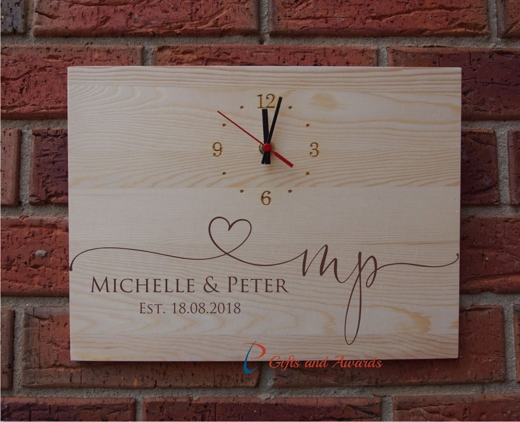 Buy Personalised Mr & Mrs Wooden Clock Wedding Gift Anniversary Gift Wall  Clock Housewarming Gift Gift for Couples Gift for Home Online in India -  Etsy