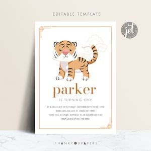 Korean Tiger First Birthday invitation Korean Dol Doljanchi Doljanchi Zhuazhou printable DIGITAL FILE