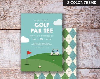 Golf Birthday Invitation Let's Golf Par-Tee Golf Birthday Golfing Golf Ball Par-tee Golf girls Party Editable Printable , Baby Shower