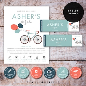 Doljabi Doljanchi Board Korean First Birthday Set Kit Custom Boy Girl Korean Dol Doljabi Zhuazhou Bike Bicyle printable DIGITAL FILE