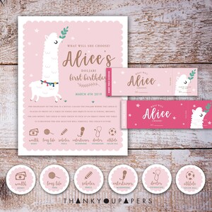 Doljabi Doljanchi Zhuazhou Board Korean First Birthday Set Boy Girl Chinese Zhuazhou Korean Dol Doljabi Llama pink printable DIGITAL FILE