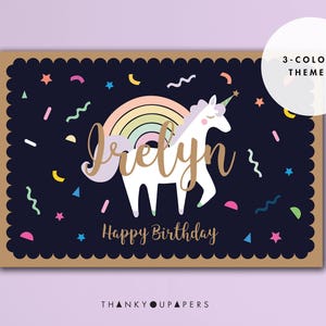 Unicorn Backdrop | Party Banner | Poster | Signage | Personalised | Birthday Backdrop | Printable ONLY