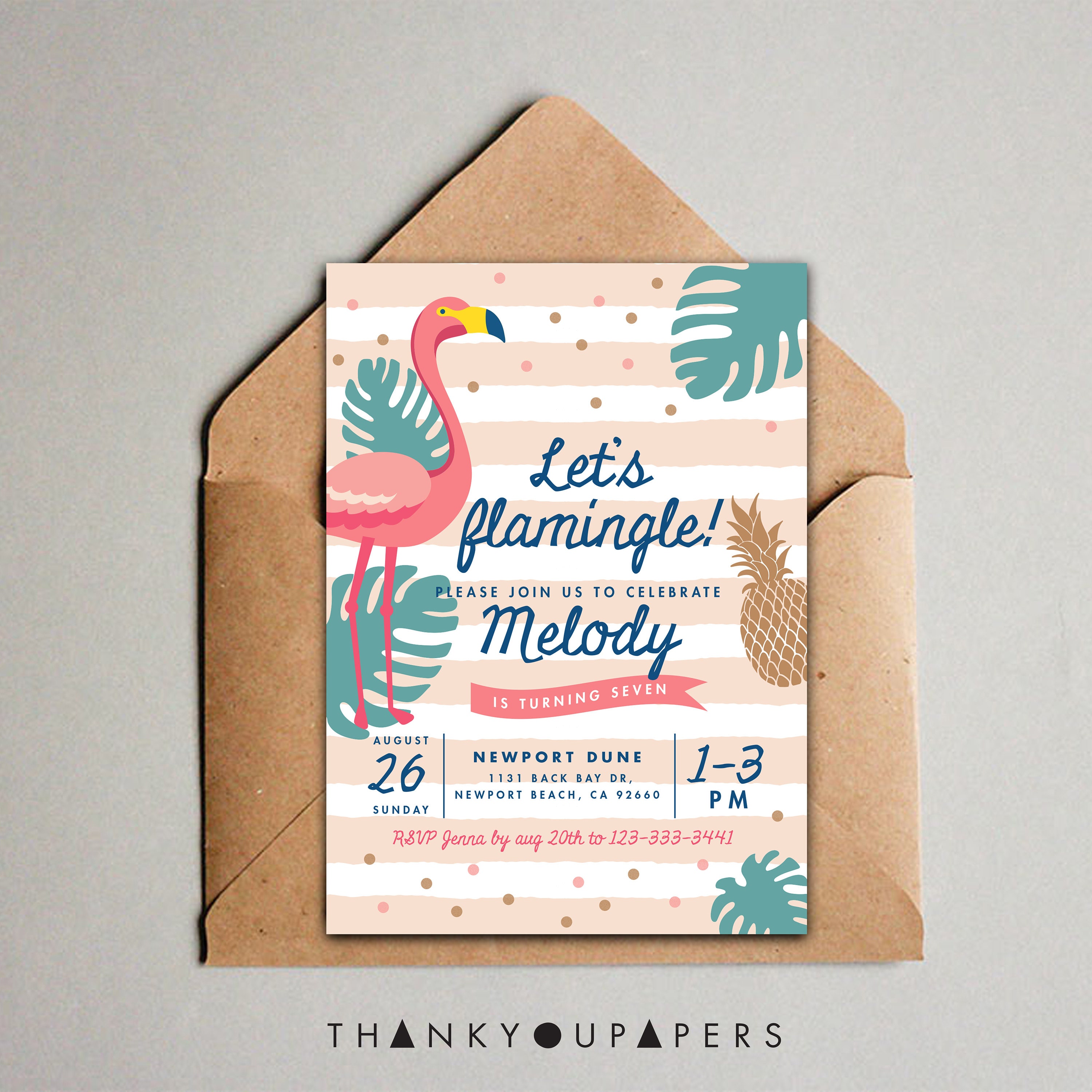 Flamingle Birthday Invitation Flamingo Invitation Flamingo Pool Party ...