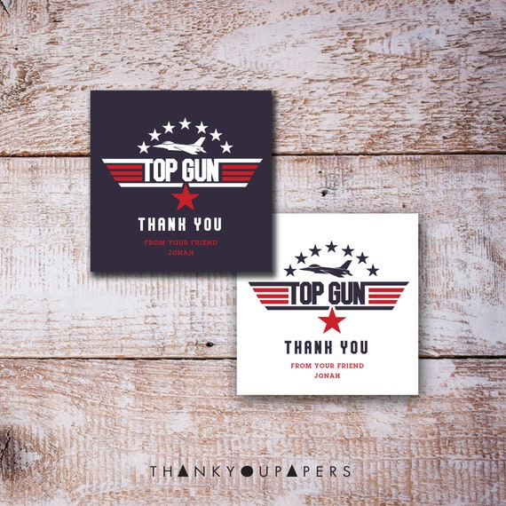 Top Gun Tag Space Rocket Thank you tag Birthday Party Etsy