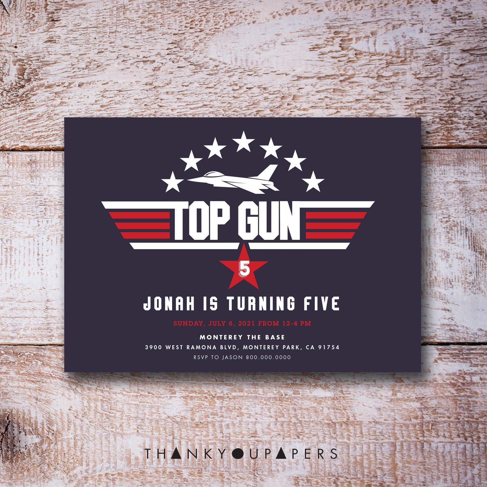 Top Gun Invitation Airplane Birthday Invitation Top Gun Etsy