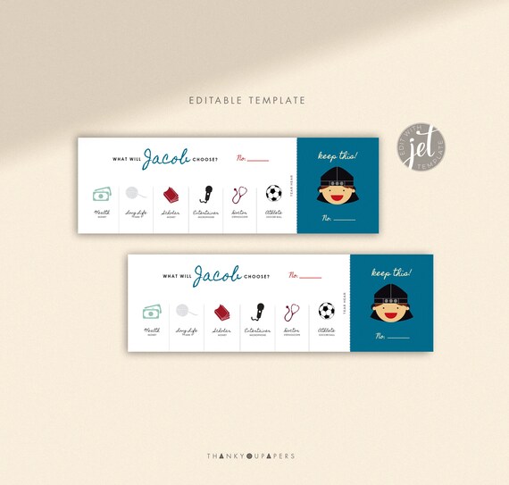 Doljabi Raffle Ticket Korean First Birthday Custom boy custom Korean Dol Doljanchi doljabi printable DIGITAL FILE DIY