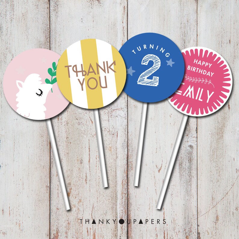 Llama Cupcake Topper Llama Birthday Printable Personalized | Etsy