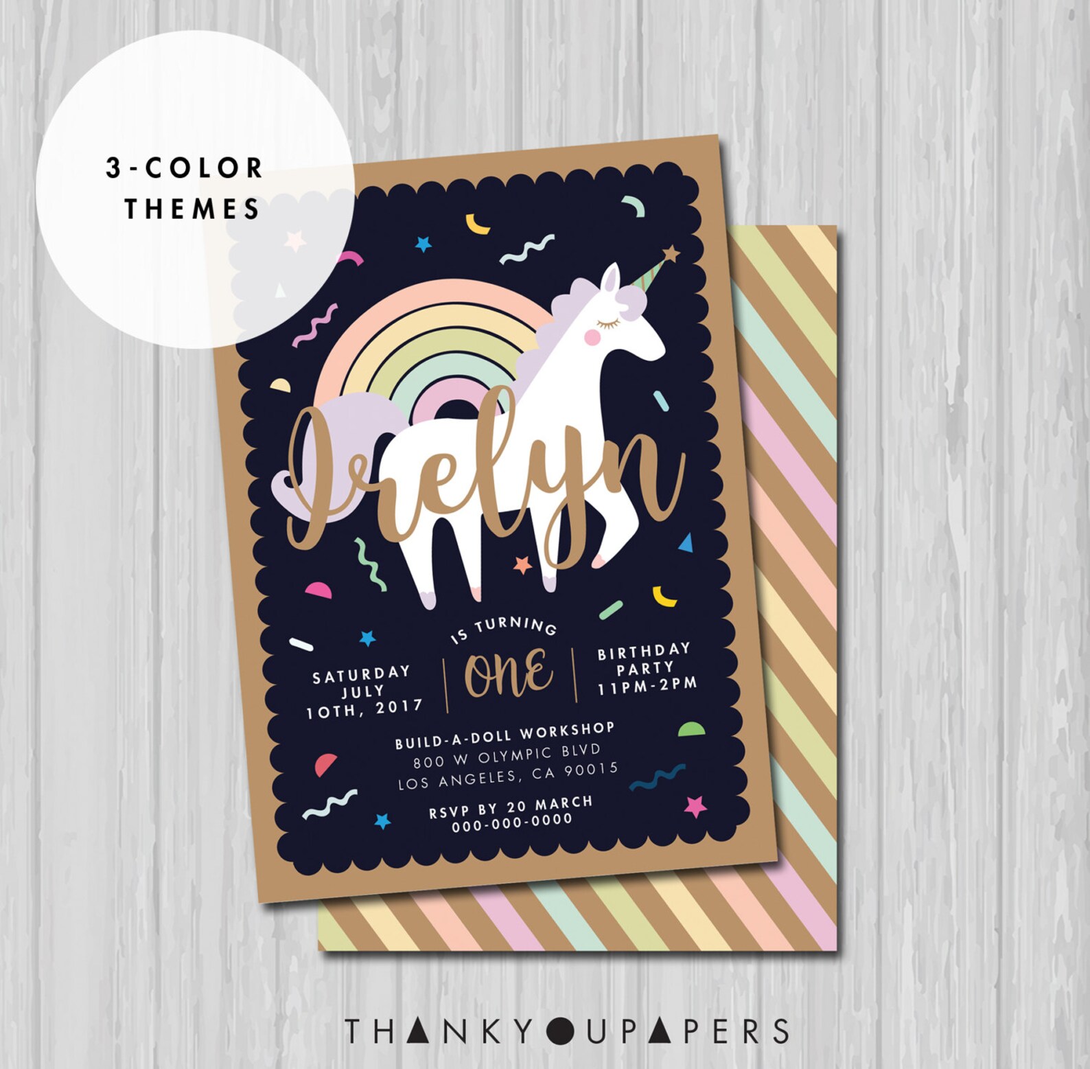 Unicorn Invitation Unicorn Birthday Invitation Unicorn Party Etsy