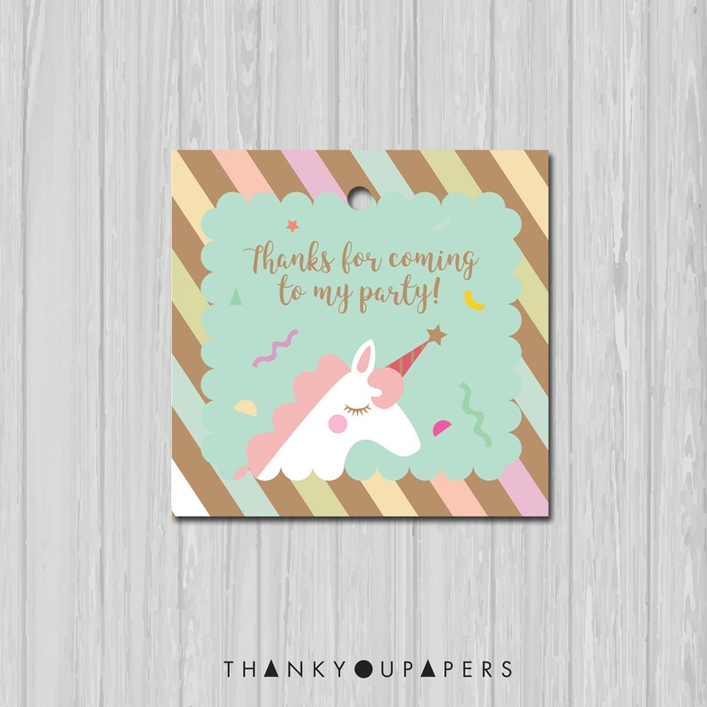 unicorn party favor tags thank you tags unicorn themed etsy