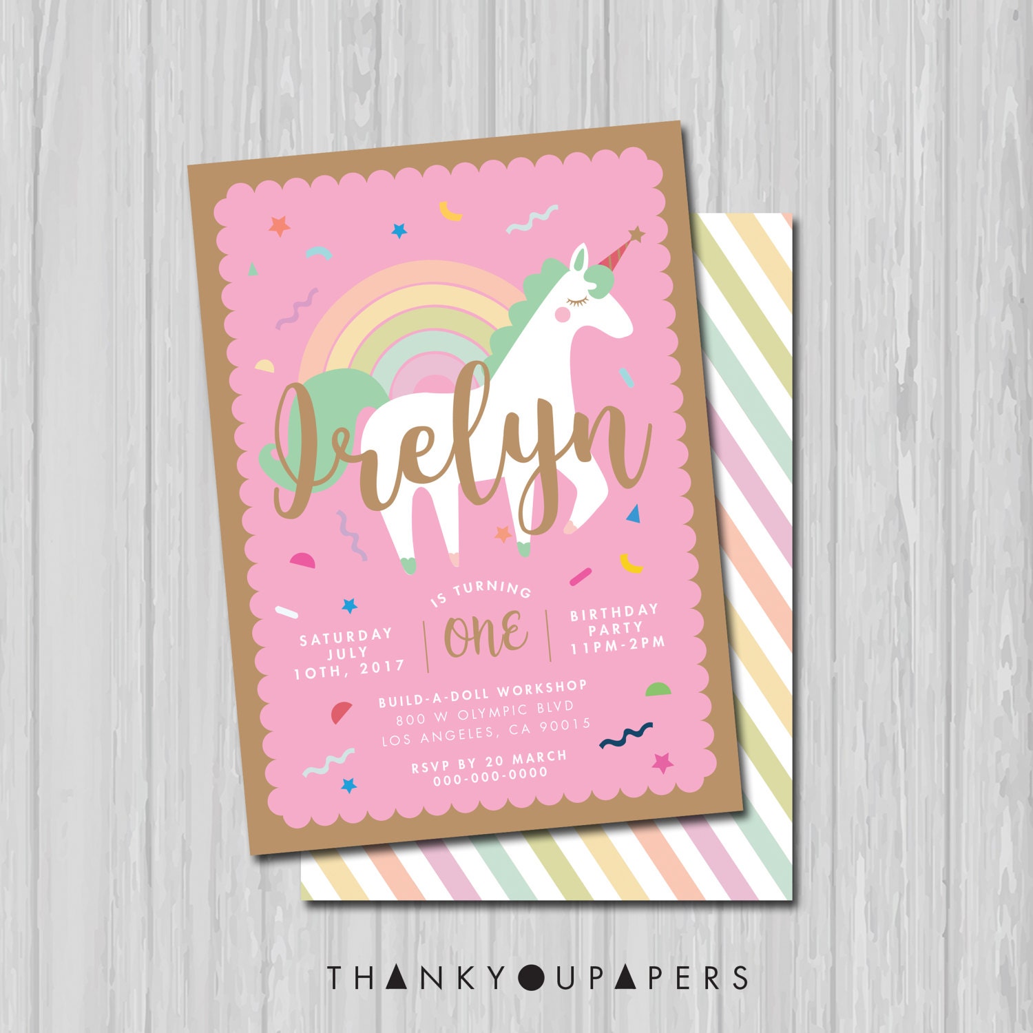 Unicorn Invitation Unicorn Birthday Invitation Unicorn Party Etsy