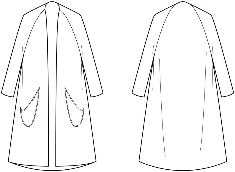 Stella Women's Duster Coat PDF Easy Sewing Pattern for Etsy