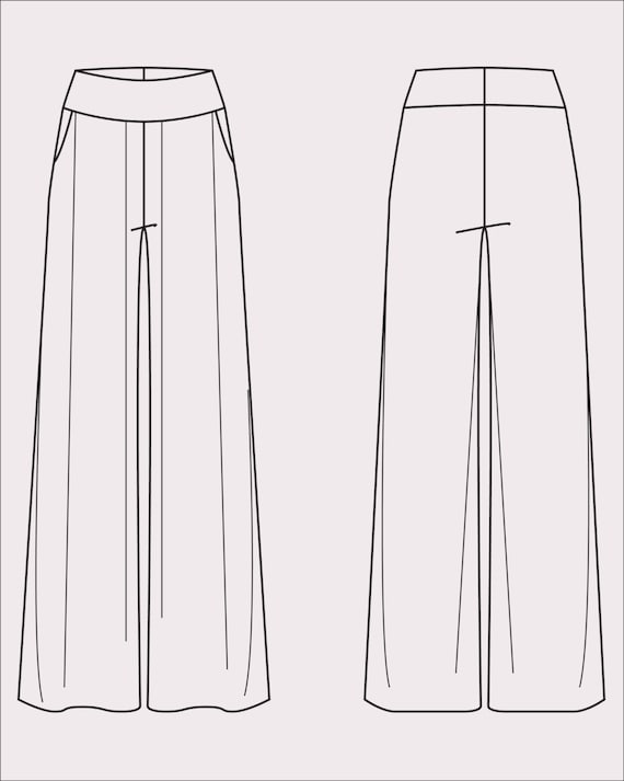 Wide Leg Pants Pattern Women's PDF Sewing Pattern Pant | Etsy