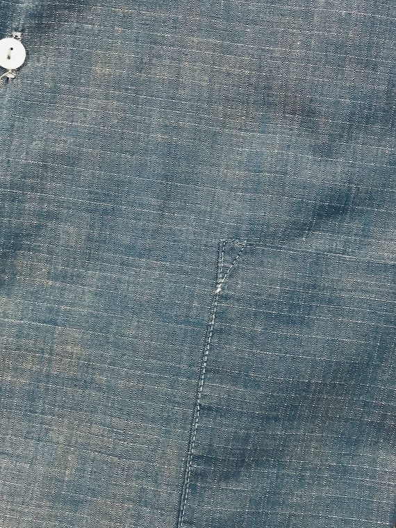 True Vintage men’s cotton shirt/blue shirt/c.1950… - image 6