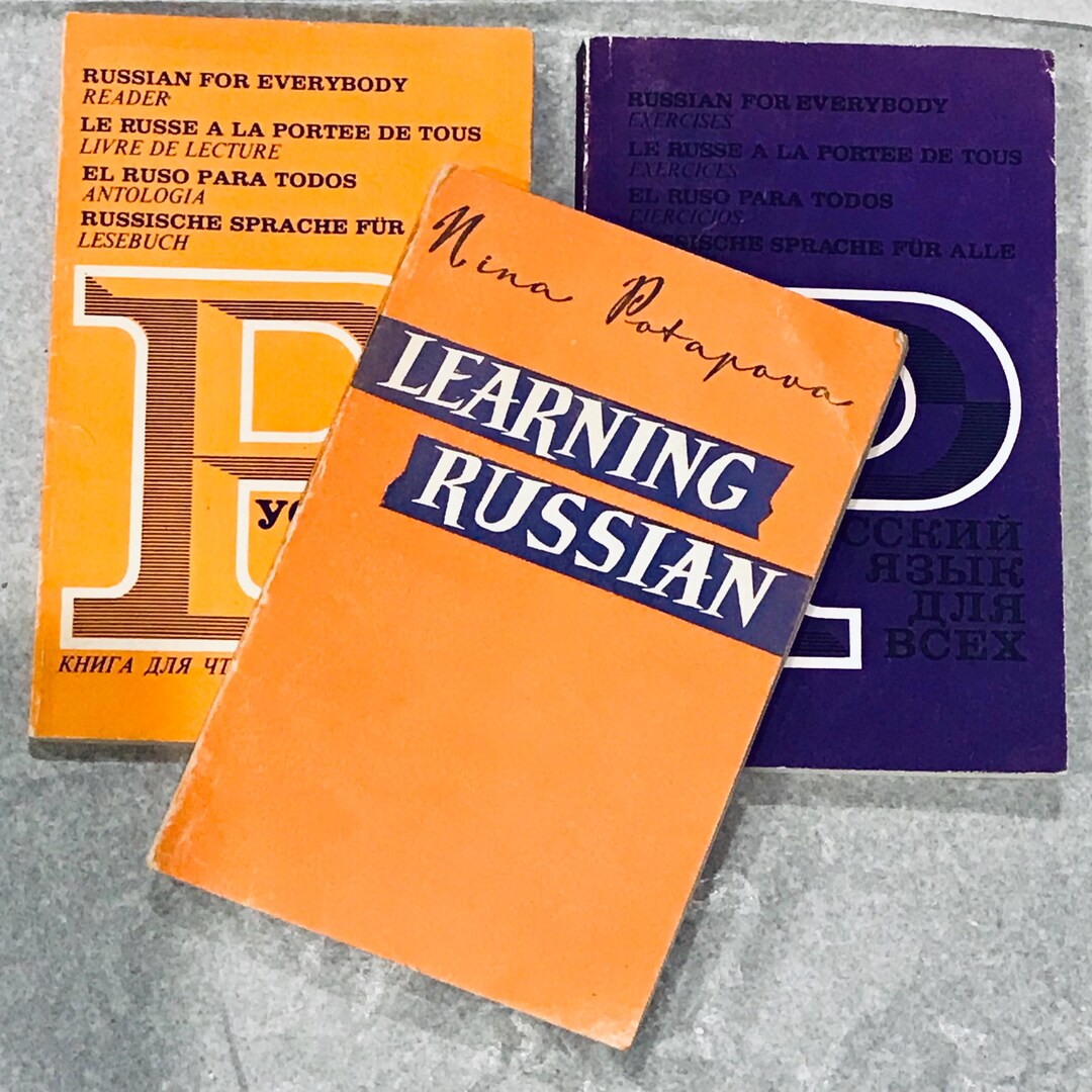 1970’s Set Vintage Russian Books/russian Language Learning Books ...